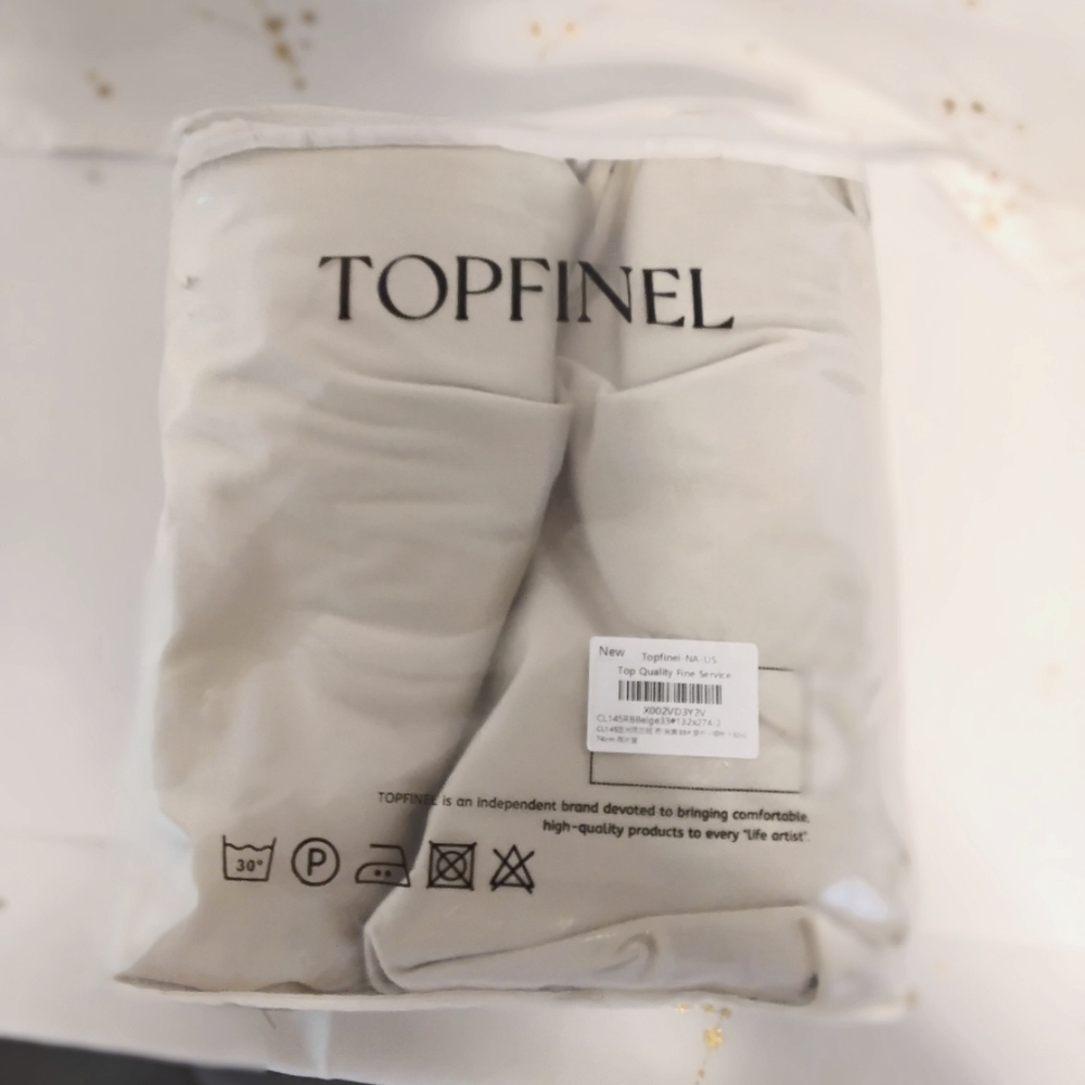 Topfinel Beige Curtains